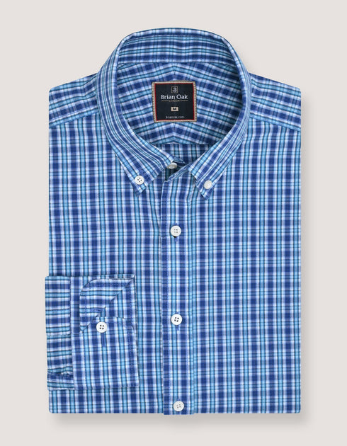 Sky Blue Casual Check Shirt