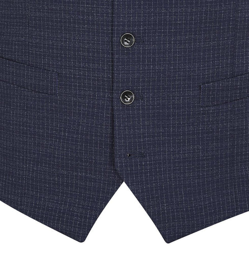 Skopes Hepworth Suit Waistcoat For Men in Navy Blue Mini Check, 36R to 62R
