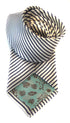 blue and white striped tie