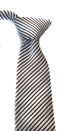 blue and white striped tie