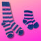 Pink Stripe Matching Bamboo Socks (Adult & Child)