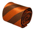 orange and chocolate brown barber striped tie