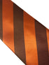 orange and chocolate brown barber striped tie