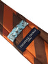 orange and chocolate brown barber striped tie
