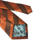 orange and chocolate brown barber striped tie