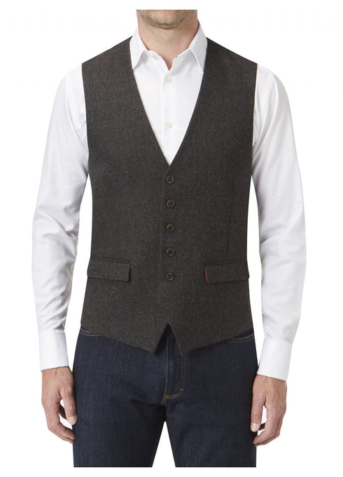 SKOPES Heritage Collection Mens Smart Casual Waistcoat (Swilken) in Charcoal