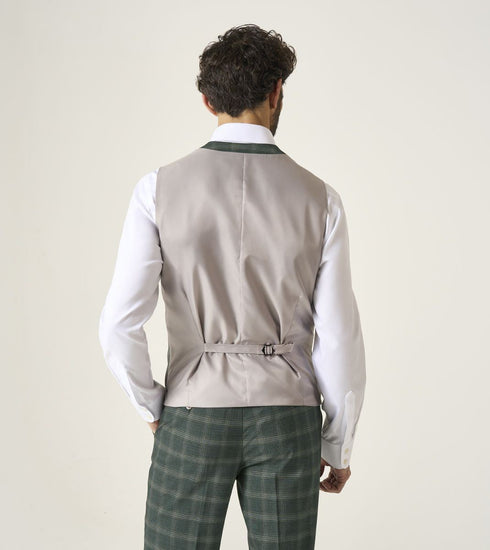 Skopes Parker Suit Waistcoat For Men in Green Check, 34R-62R