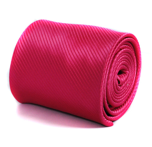bright pink tie with a very subtle stripe