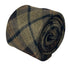 brown check tweed slim wool tie