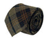 brown check tweed slim wool tie