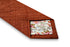 orange and red check design in 100% linen tie