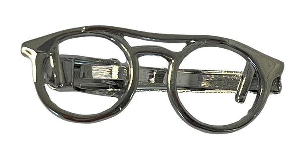 spectacle glasses design silver tie clip