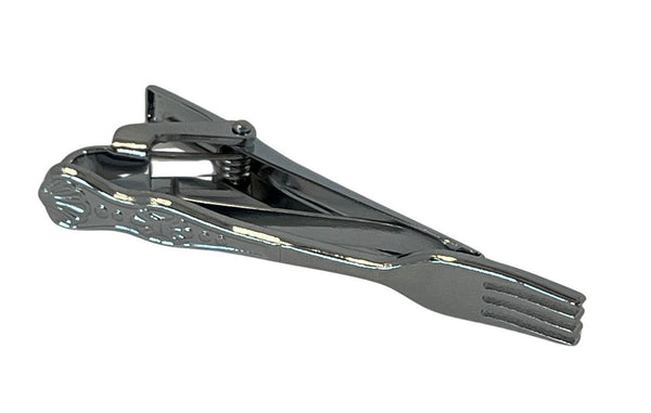 fork quirky design silver tie clip