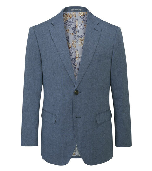 Skopes Calvados Linen Blend Tailored Fit Suit Jacket For Men in Blue, 36S-62L