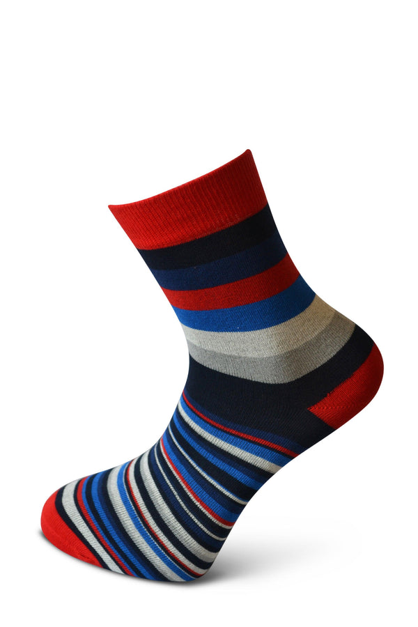 red and blue striped men's socks