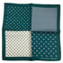 emerald green four square patterned 100% silk pocket square