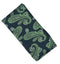 navy and green paisley 100% silk pocket square