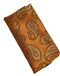 orange paisley 100% silk pocket square