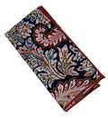 navy and paisley 100% cotton pocket square