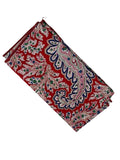 red paisley 100% cotton pocket square