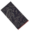 dark purple paisley cotton pocket square