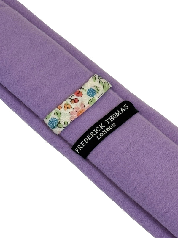lilac purple slim wool tie