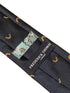 navy tie with embroidered rainbow design