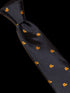 navy tie with embroidered snail design