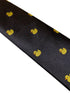 navy tie with embroidered yellow rubber duck design