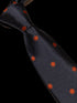 navy tie with embroidered ladybird design