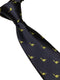 navy tie with embroidered diplodocus brontosaurus brachiosaurus dinosaur design