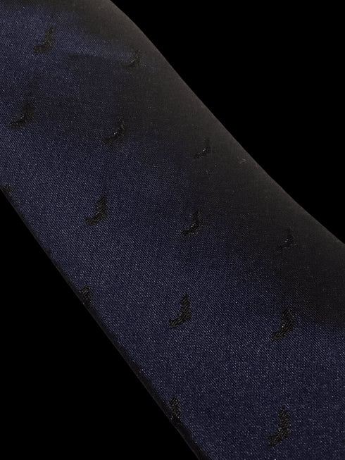 navy dark blue tie with spooky Halloween bat design