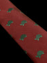 maroon burgundy dark red tie with green turtle marine design