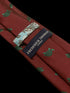 maroon burgundy dark red tie with green turtle marine design