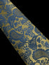 gold & light blue paisley design tie