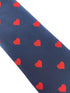 navy mens tie with red love heart quirky design