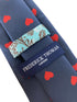 navy mens tie with red love heart quirky design