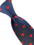 navy mens tie with red love heart quirky design
