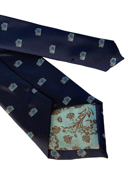 navy mens tie with camera photography quirky design
