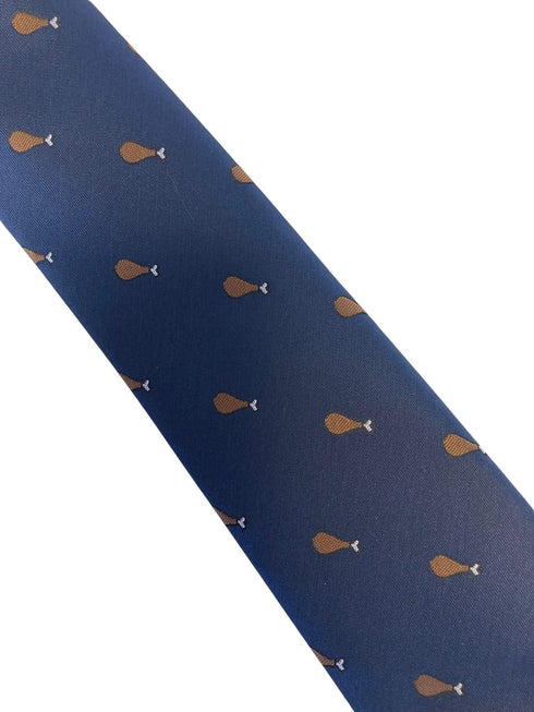 navy mens tie with chicken drumstick quirky design