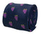 navy mens tie with purple grapes quirky design