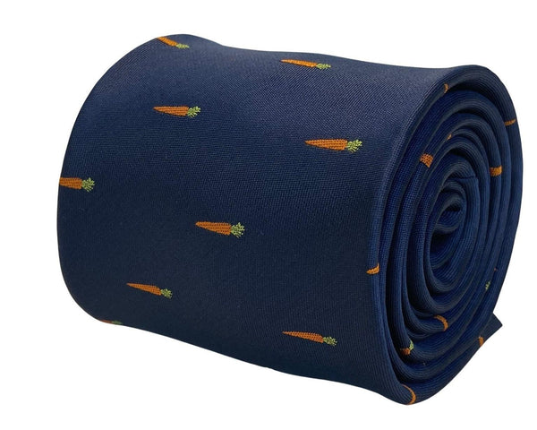 navy mens tie with carrot design