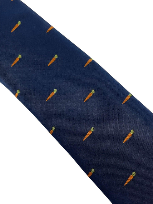 navy mens tie with carrot design