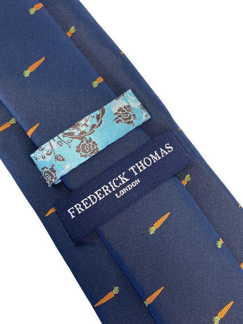 navy mens tie with carrot design