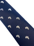 navy mens tie with africa outline design