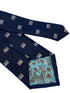 navy mens tie with piano keys design