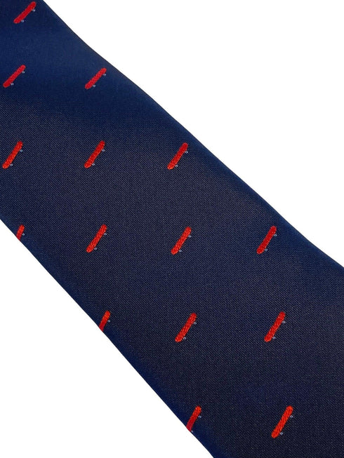navy mens tie with skateboard design