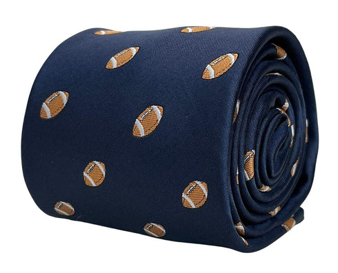 navy mens tie with american football design