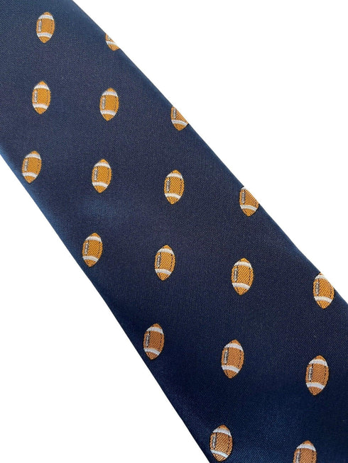 navy mens tie with american football design