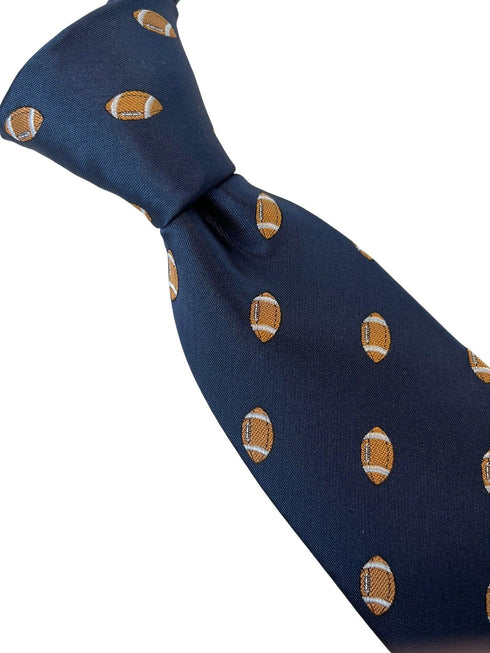 navy mens tie with american football design